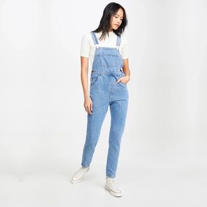 WeWoreWhat Basic Light Wash Denim Overalls Never Worn